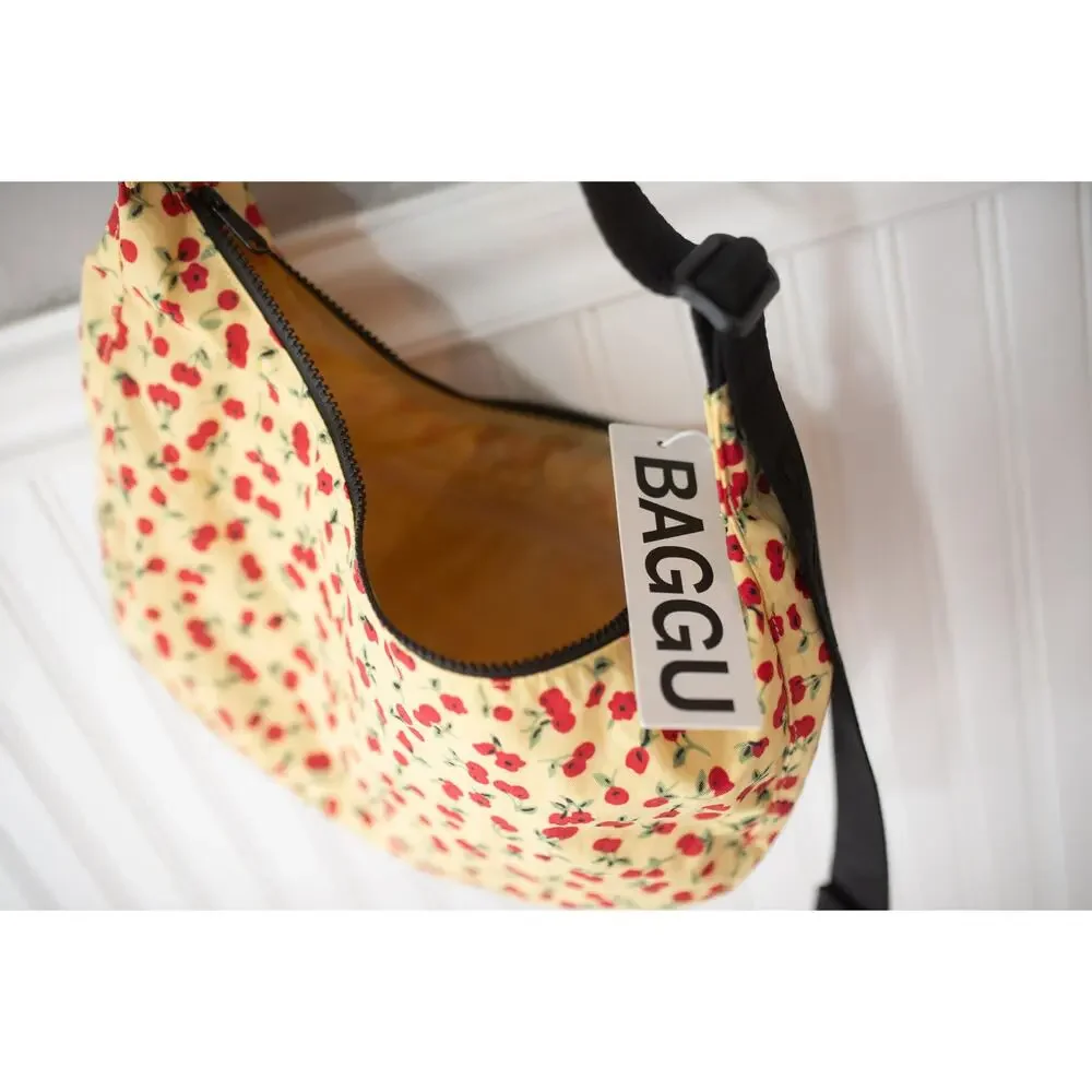 Baggu Medium Nylon Crescent Bag Cherry Land